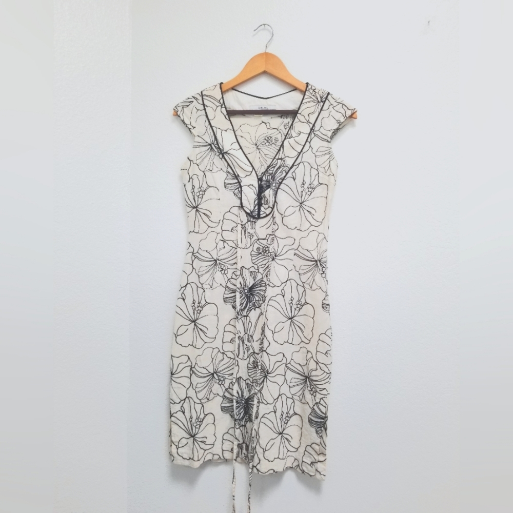 Zara dress, size M, ivory and black